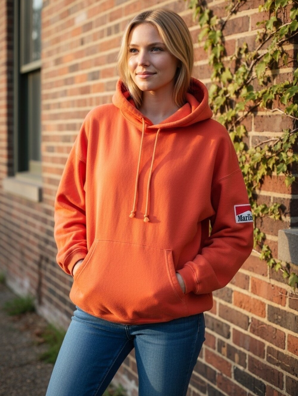 Vintage Marlboro Country Store Hoodie Red Sweatshirt Adult Medium Comfy Weekend